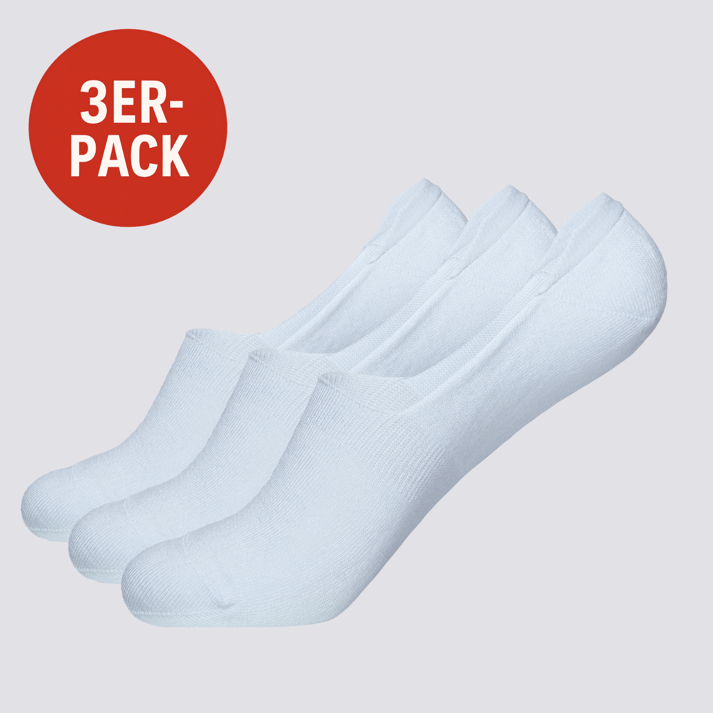 Bambus No Show Socken, weiß